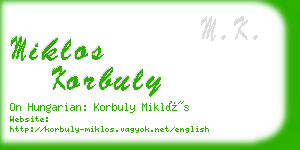 miklos korbuly business card